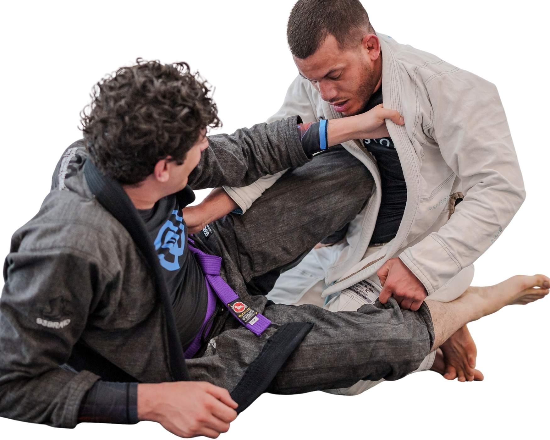 BJJ breakfall practice on padded mats